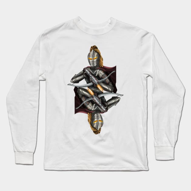 Futuristic knight Long Sleeve T-Shirt by TimeSkiff